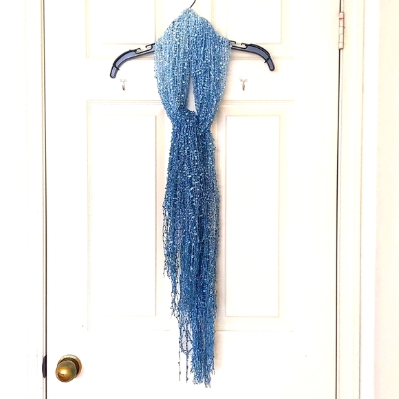 NWOT. Large crochet scarf/wrap with multi shades of blue and special yarn. - Picture 5 of 5